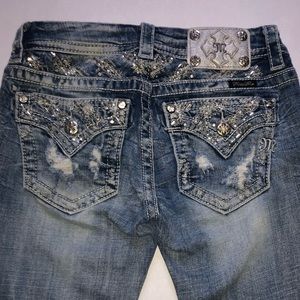 Miss Me Women’s Jeans Bling Silver Sparkles Sz 26